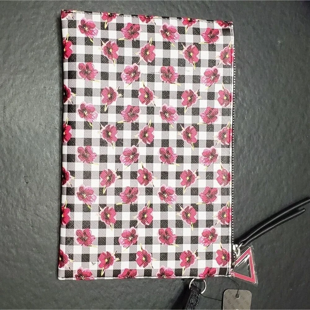 Guess black and pink large wristlet
